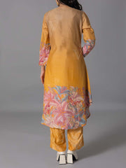 Yellow  Vasansi Silk Kurta And Pant Set