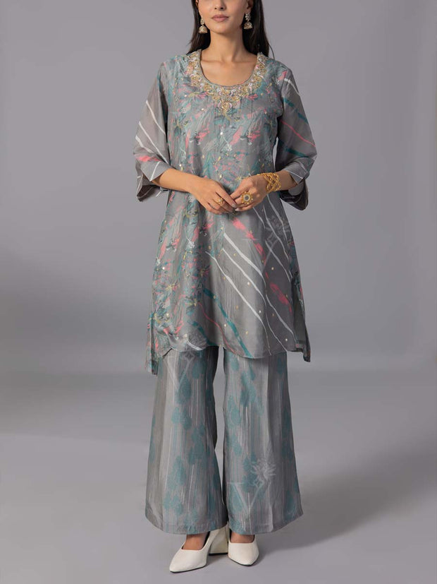 Grey Vasansi Silk Kurta And Pant Set