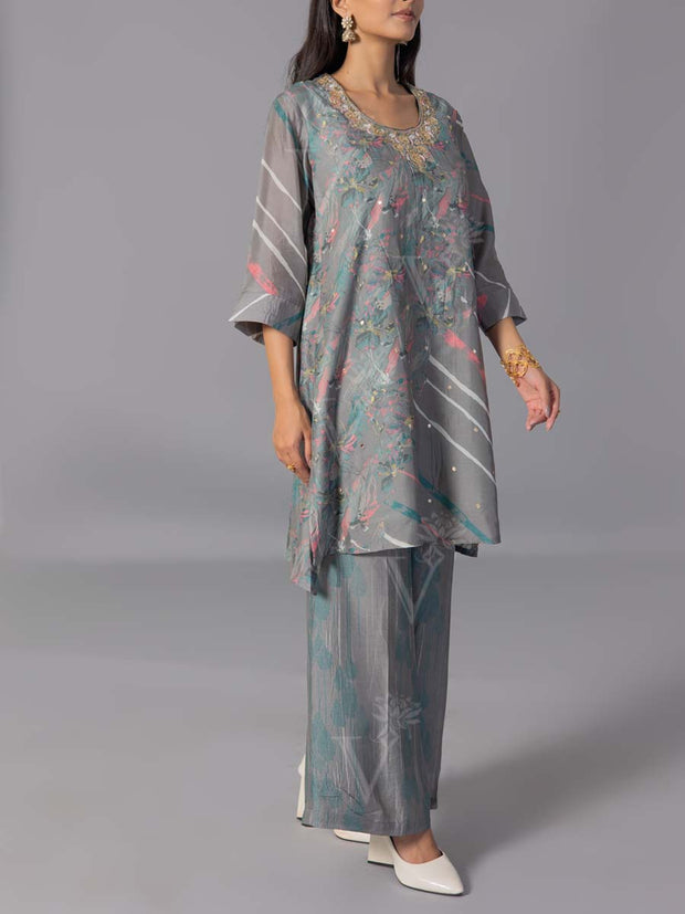 Grey Vasansi Silk Kurta And Pant Set