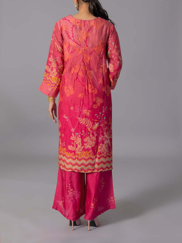 Red  Vasansi Silk Kurta And Pant Set
