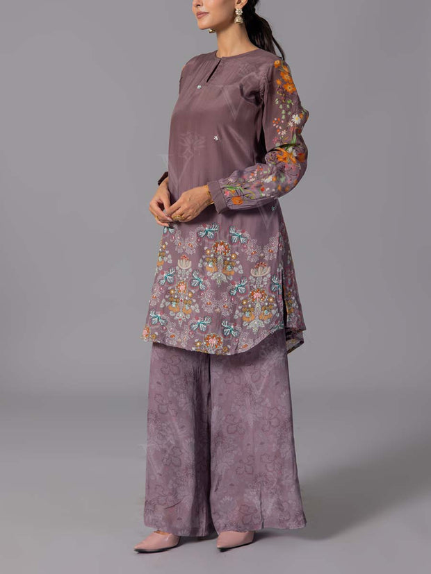 Brown Vasansi Silk Co-Ord Set