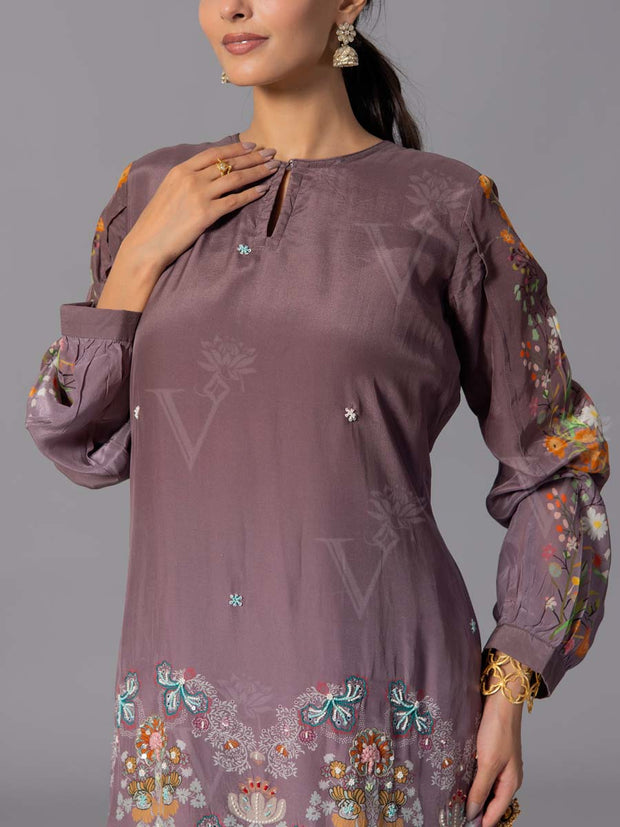 Brown Vasansi Silk Co-Ord Set