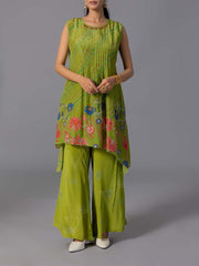 Green Crepe Silk Co-Ord Set