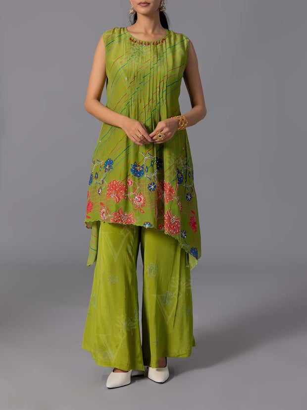 Green Crepe Silk Co-Ord Set