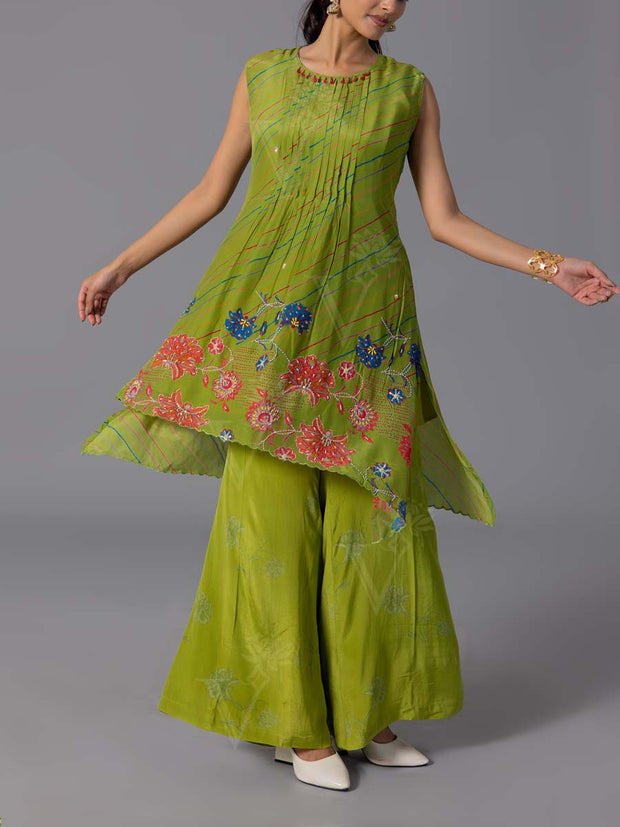 Green Crepe Silk Co-Ord Set