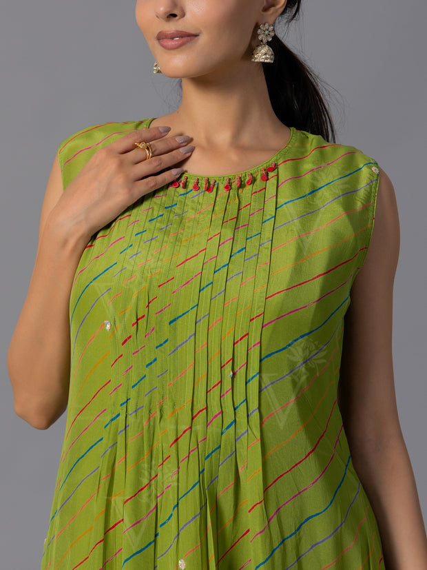 Green Crepe Silk Co-Ord Set