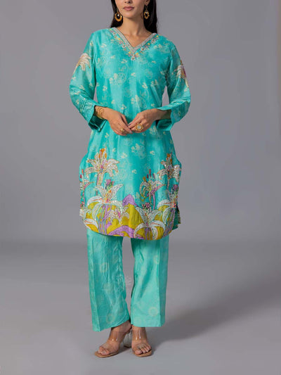 Sky Blue Vasansi Silk Co-Ord Set