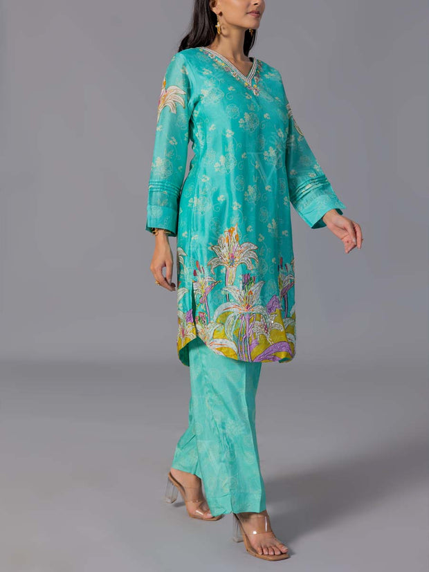 Sky Blue Vasansi Silk Co-Ord Set