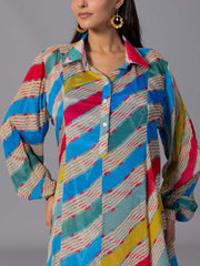 Multi Color Crepe Silk Co-Ord Set