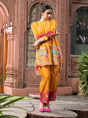 Yellow Vasansi Silk Embroidered Co Ord Set