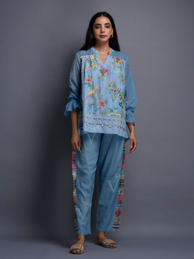 Baby blue Cotton Co Ord Set