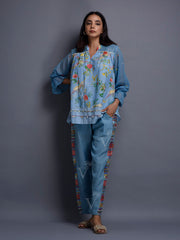 Baby blue Cotton Co Ord Set