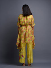 Yellow Vasansi Silk Leheriya Co Ord Set