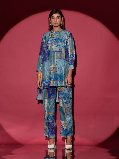 Blue Vasansi Silk Co Ord Set