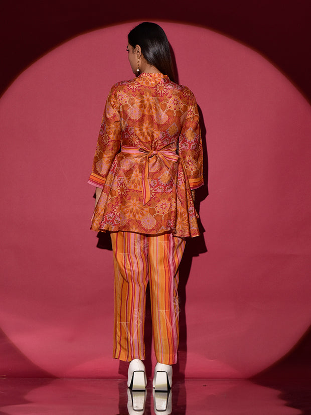 Mustard Vasansi Silk Printed Co Ord Set