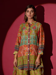 Green Vasansi Silk Printed Co Ord Set