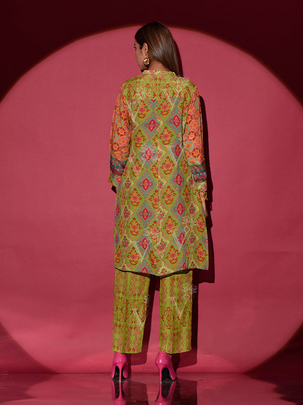 Green Vasansi Silk Printed Co Ord Set