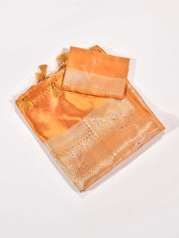 Mustard Banarasi Sill Saree