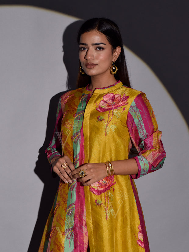 Multi Color Vasansi Silk Printed Co Ord Set