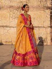 Multi Color Vasansi Silk Printed lehenga Set