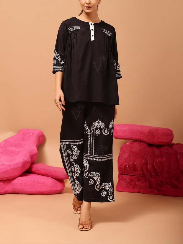 Black Cotton Co Ord Set