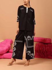 Black Cotton Co Ord Set
