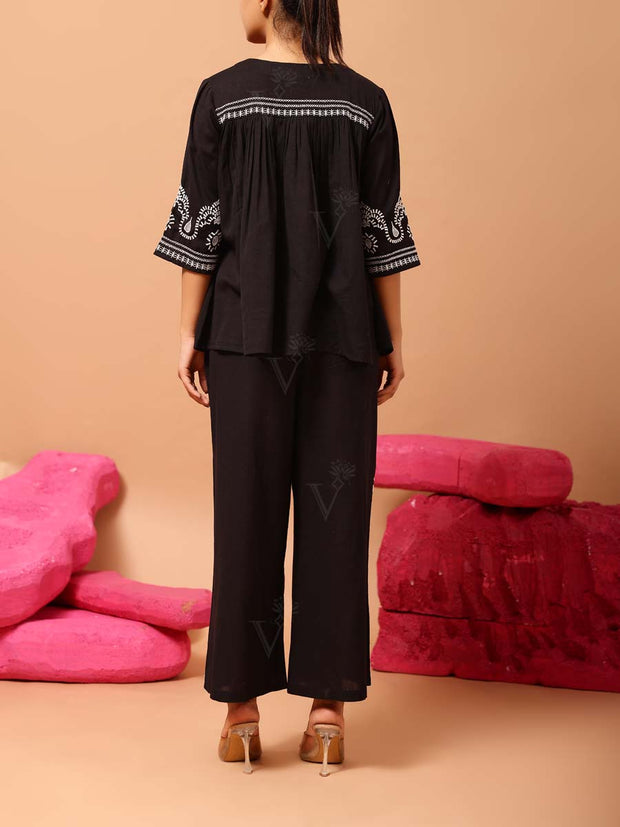 Black Cotton Co Ord Set