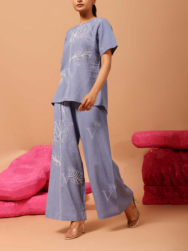 Blue Grey Cotton Co Ord set