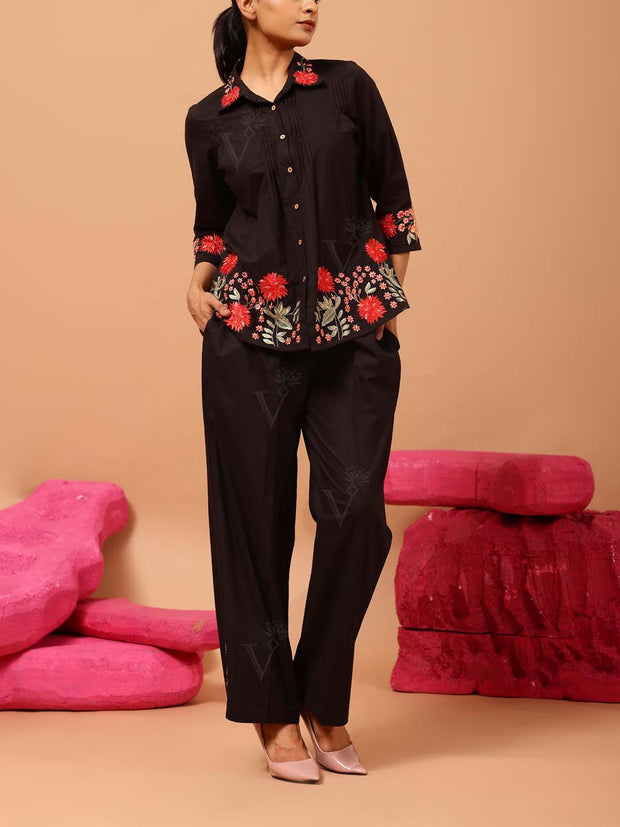 Black Cotton Co Ord Set