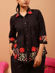 Black Cotton Co Ord Set