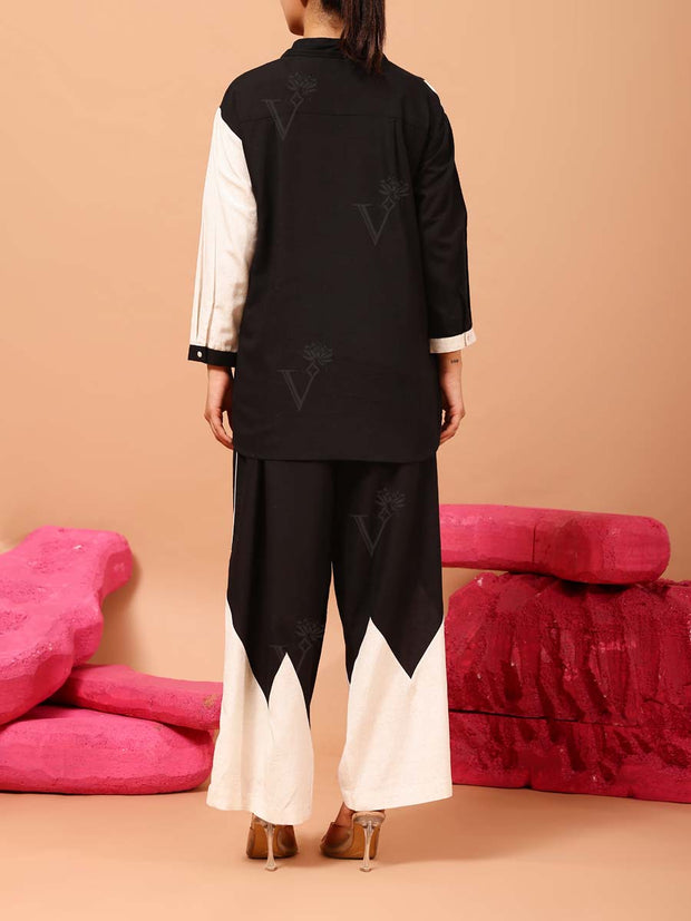 Black Rayon Cotton Co Ord Set