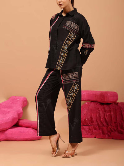 Black Cotton Co Ord Set