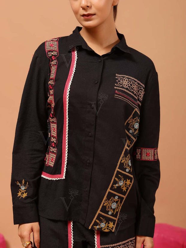 Black Cotton Co Ord Set