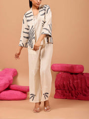 Beige Cotton Co Ord Set