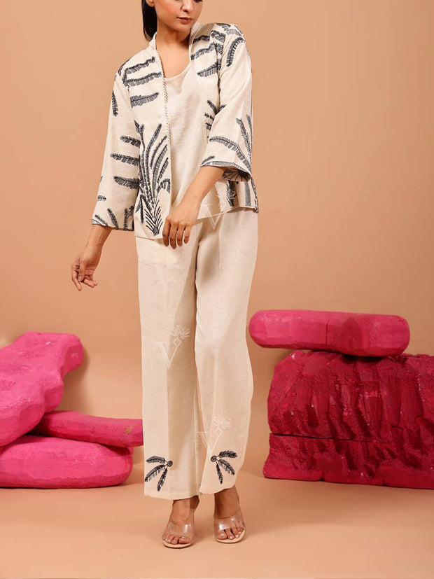 Beige Cotton Co Ord Set