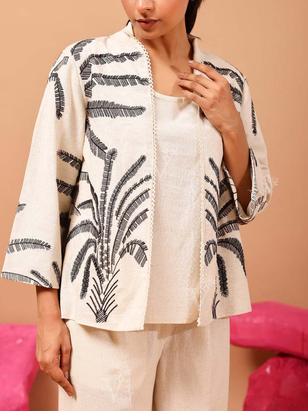 Beige Cotton Co Ord Set