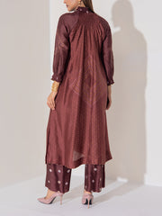 Brown Vasansi Silk Co-Ord Set