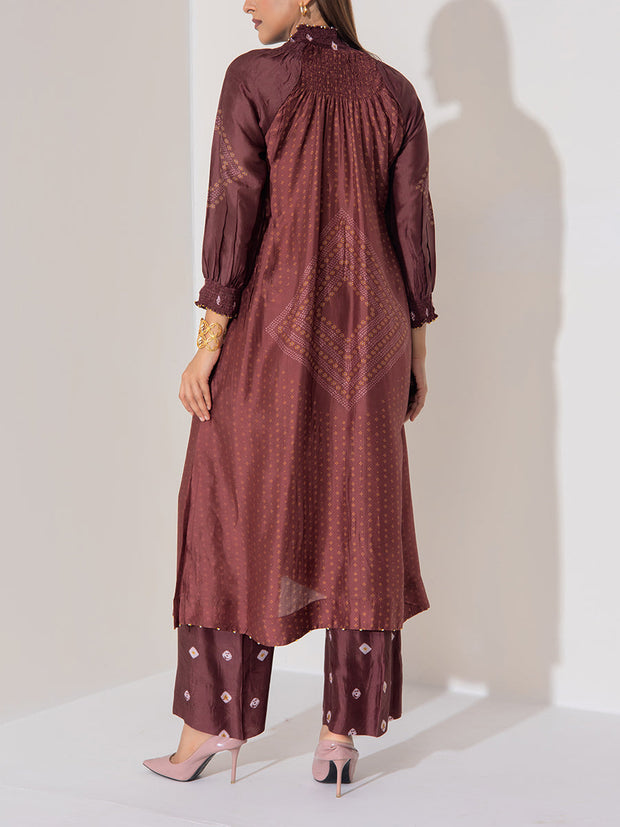 Brown Vasansi Silk Co-Ord Set