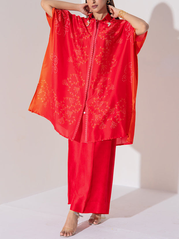 Red Vasansi Silk Co-Ord Set