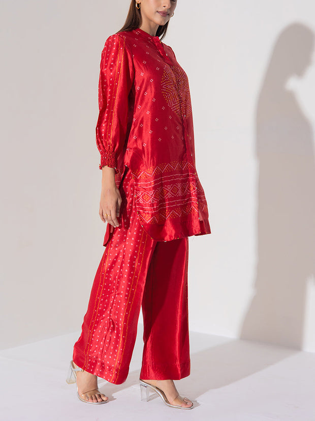 Maroon Vasansi Silk Co-Ord Set