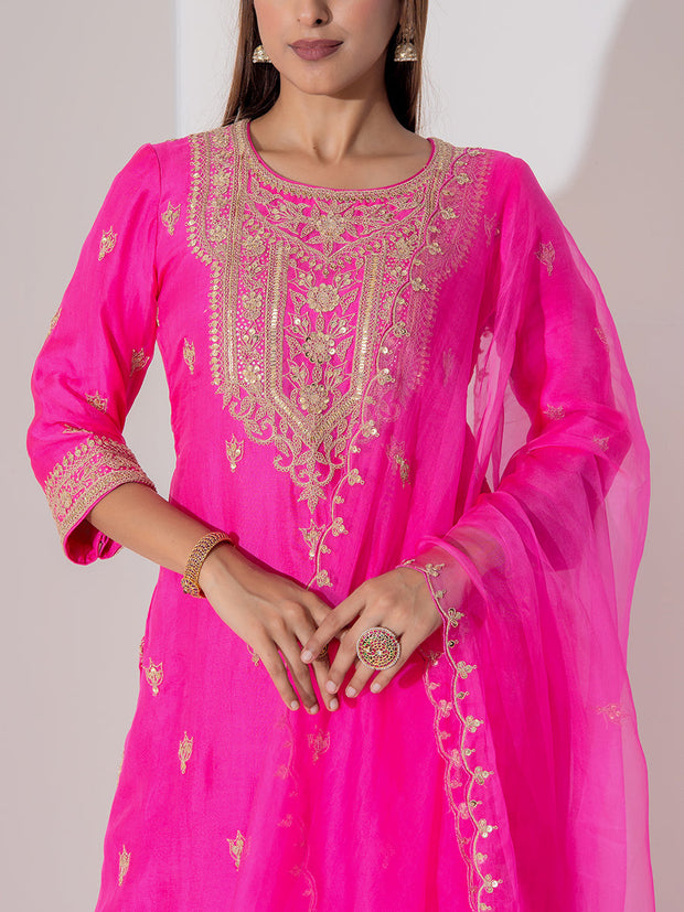 Pink Organza Suit Set