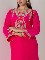 Pink Embroidered Suit Set