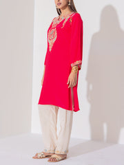 Pink Embroidered Suit Set
