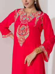 Pink Embroidered Suit Set