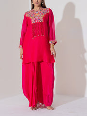 Pink Organza Sharara Set