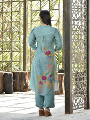Pine Green Vasansi Silk Printed Co Ord Set