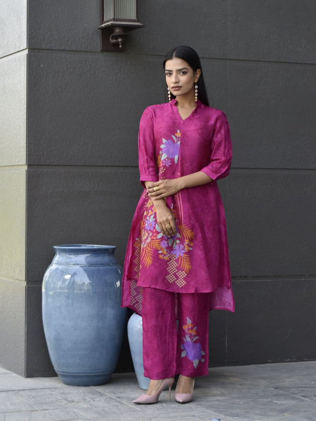 Pink Vasansi Silk Printed Co Ord Set
