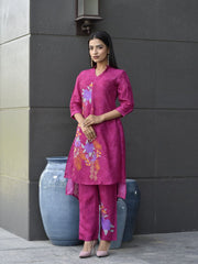 Pink Vasansi Silk Printed Co Ord Set