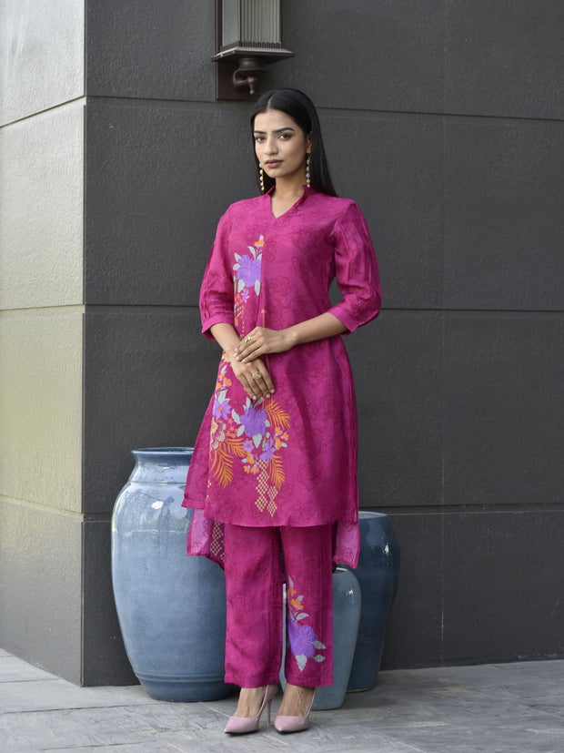 Pink Vasansi Silk Printed Co Ord Set