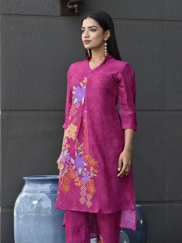 Pink Vasansi Silk Printed Co Ord Set